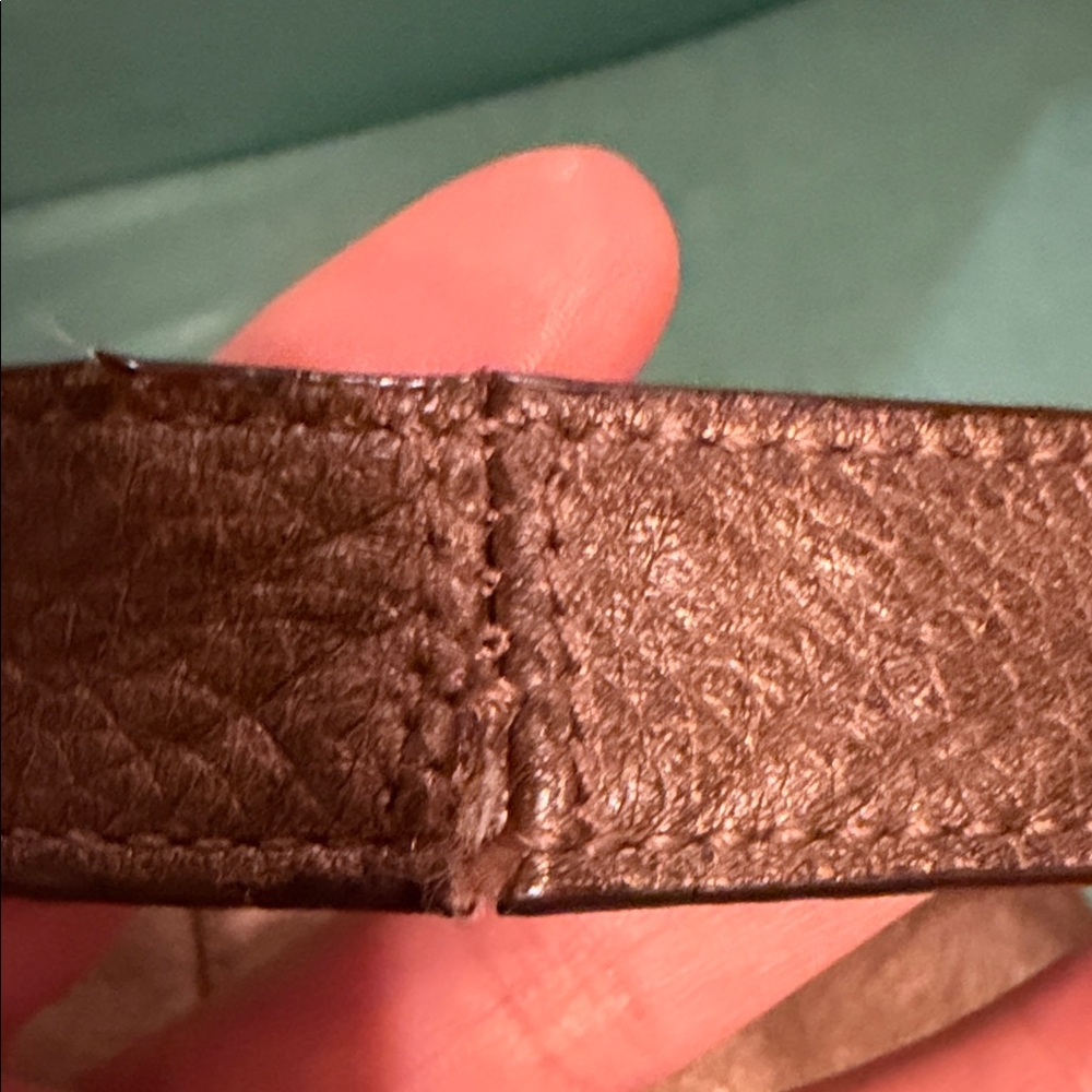 Coach Brown Pebbled Leather Shoulder Bag with Chain Trim - Picture 7 of 11